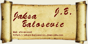Jakša Balošević vizit kartica